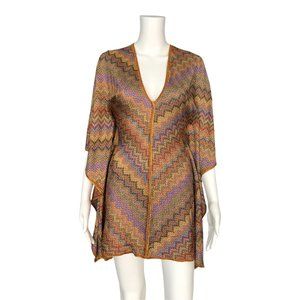 Missoni Multi-Color Metallic Chevron Poncho Dress size 4/40